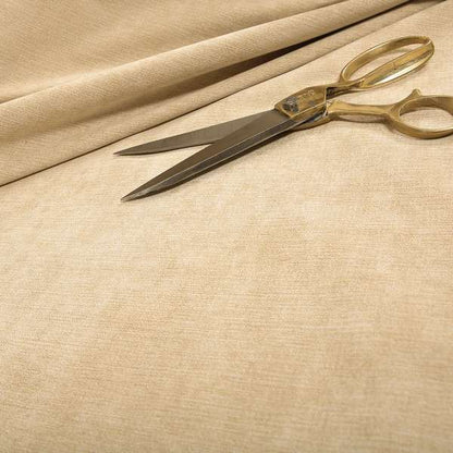 Earley Soft Matt Velvet Chenille Furnishing Upholstery Fabric In Beige Colour - Roman Blinds
