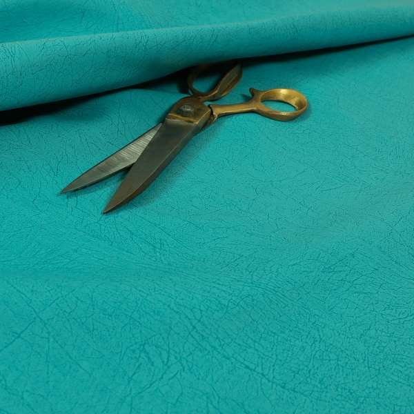 Earth Soft Textured Faux Leather In Blue Teal Colour Upholstery Fabrics