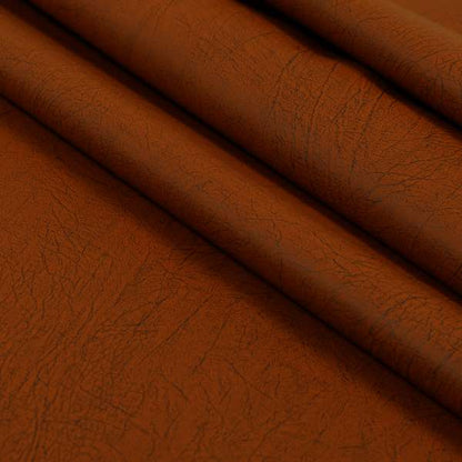 Earth Soft Textured Faux Leather In Orange Colour Upholstery Fabrics