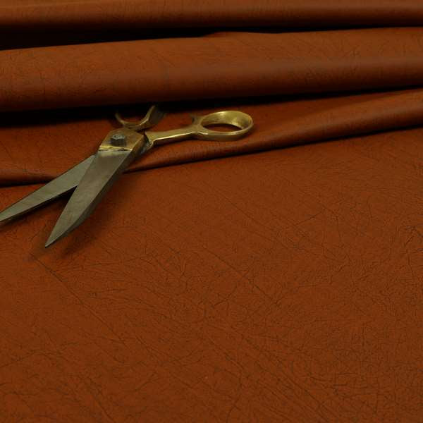 Earth Soft Textured Faux Leather In Orange Colour Upholstery Fabrics