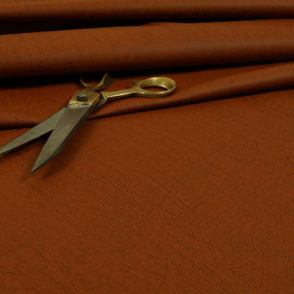 Earth Soft Textured Faux Leather In Orange Colour Upholstery Fabrics