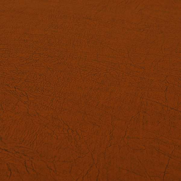 Earth Soft Textured Faux Leather In Orange Colour Upholstery Fabrics