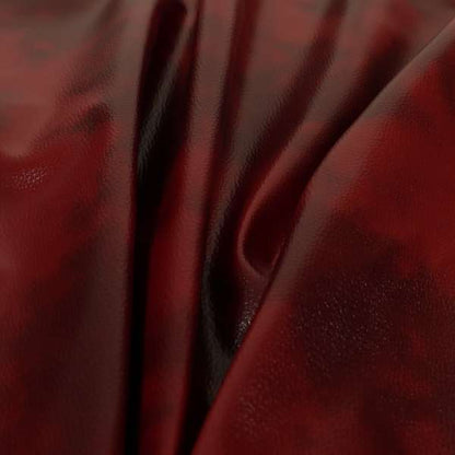 Eternity Grain Textured Aged Effect Faux Leather Red Burgundy Colour Upholstery Vinyl Fabrics