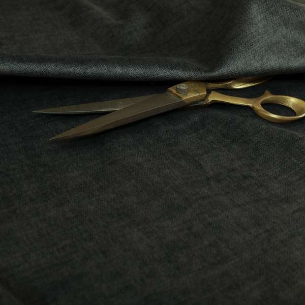 Faleolo Thick Durable Soft Velvet Material Black Dark Grey Colour Upholstery Fabric - Roman Blinds