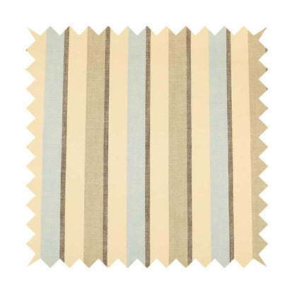 Falkirk Scottish Inspired Striped Pattern In Chenille Material Upholstery Fabric Blue Brown Colour - Made To Measure Curtains