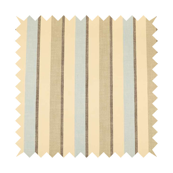 Falkirk Scottish Inspired Striped Pattern In Chenille Material Upholstery Fabric Blue Brown Colour