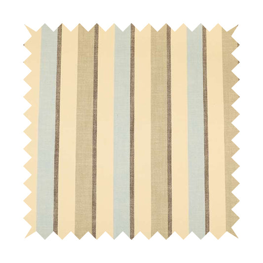 Falkirk Scottish Inspired Striped Pattern In Chenille Material Upholstery Fabric Blue Brown Colour