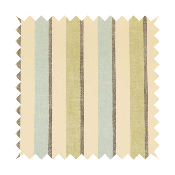 Falkirk Scottish Inspired Striped Pattern In Chenille Material Upholstery Fabric Blue Green Colour - Made To Measure Curtains