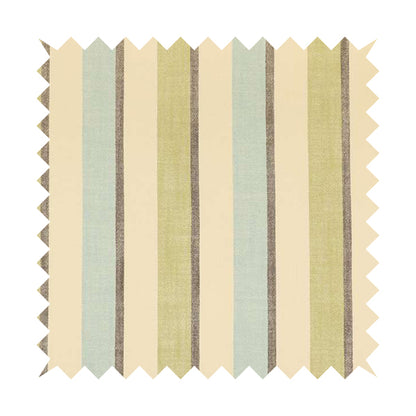 Falkirk Scottish Inspired Striped Pattern In Chenille Material Upholstery Fabric Blue Green Colour - Made To Measure Curtains