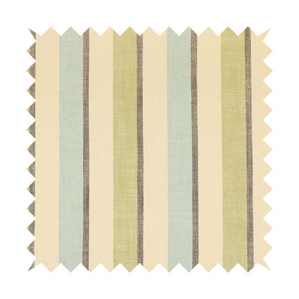 Falkirk Scottish Inspired Striped Pattern In Chenille Material Upholstery Fabric Blue Green Colour