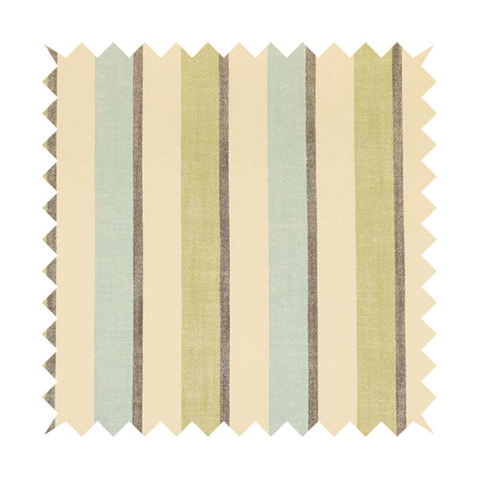 Falkirk Scottish Inspired Striped Pattern In Chenille Material Upholstery Fabric Blue Green Colour