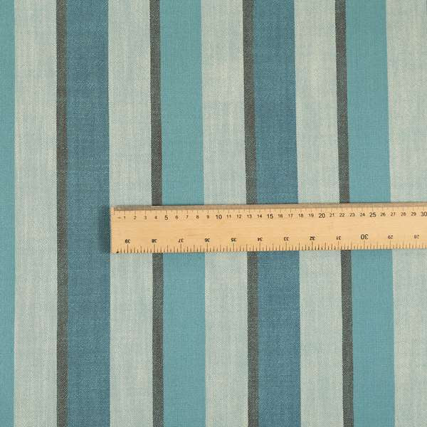 Falkirk Scottish Inspired Striped Pattern In Chenille Material Upholstery Fabric Navy Blue Colour - Made To Measure Curtains