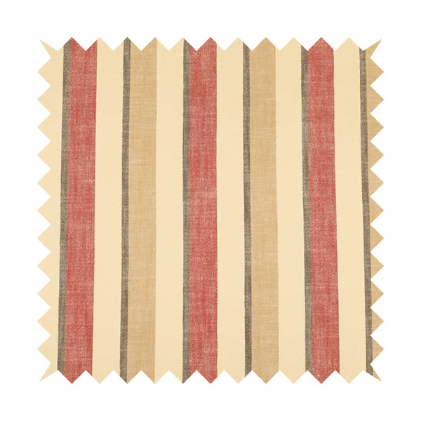Falkirk Scottish Inspired Striped Pattern In Chenille Material Upholstery Fabric Red Colour - Handmade Cushions