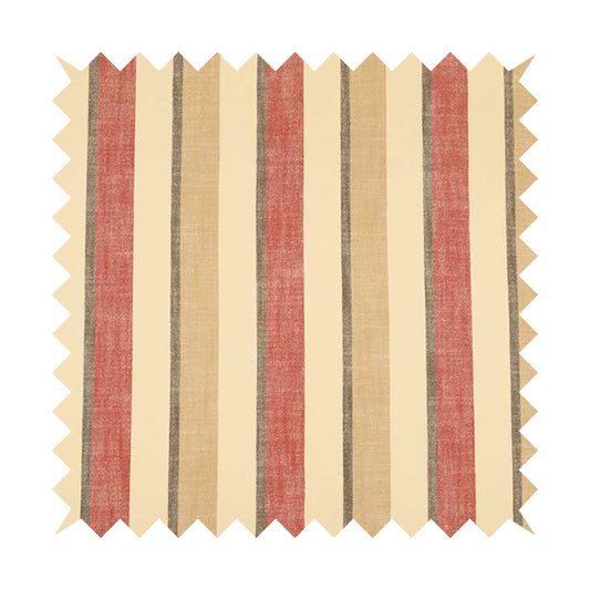 Falkirk Scottish Inspired Striped Pattern In Chenille Material Upholstery Fabric Red Colour