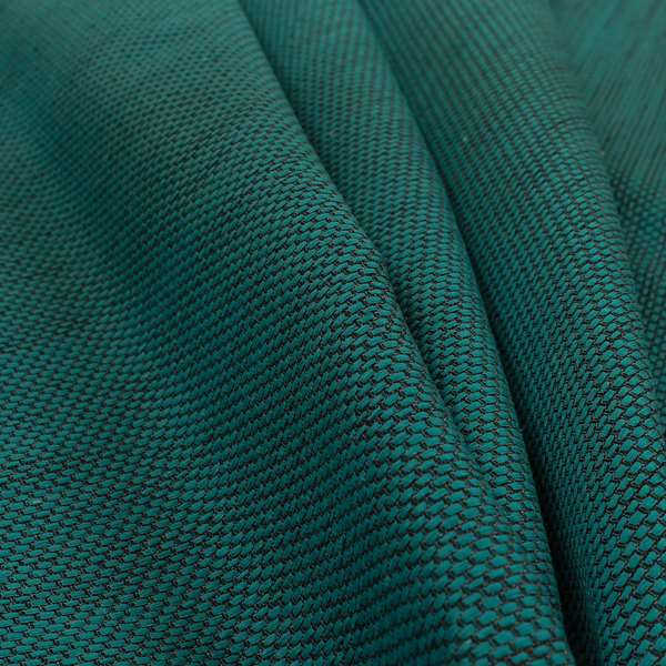 Festival Colourful Textured Chenille Plain Upholstery Fabric In Teal Blue - Roman Blinds