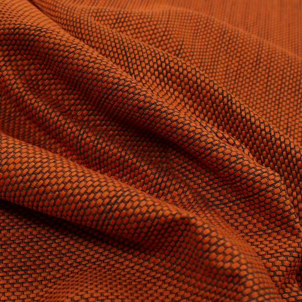 Festival Colourful Textured Chenille Plain Upholstery Fabric In Orange - Roman Blinds