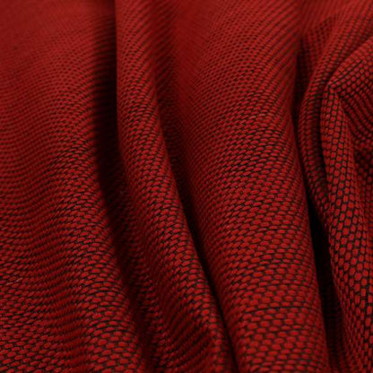 Festival Colourful Textured Chenille Plain Upholstery Fabric In Red - Made To Measure Curtains