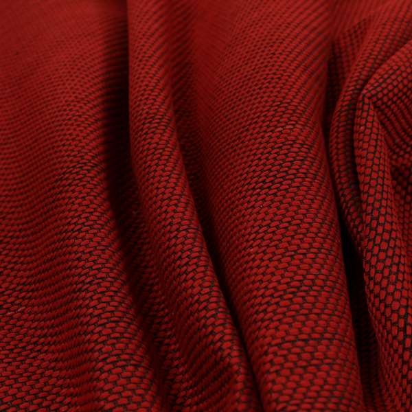 Festival Colourful Textured Chenille Plain Upholstery Fabric In Red