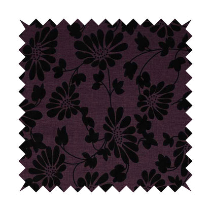 Fiona Embossed Floral Pattern Chenille Purple Colour Upholstery Furnishing Fabric - Roman Blinds