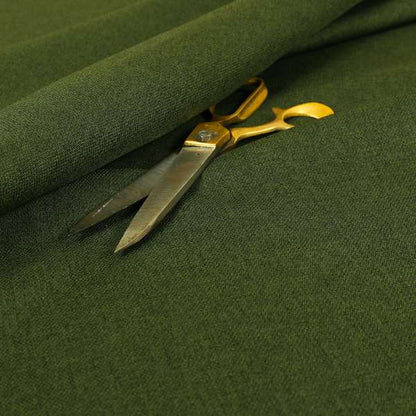 Florence Soft Plain Chenille Army Green Colour Quality Upholstery Fabric - Made To Measure Curtains