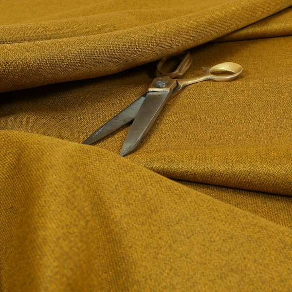 Florence Soft Plain Chenille Yellow Mustard Colour Quality Upholstery Fabric - Made To Measure Curtains