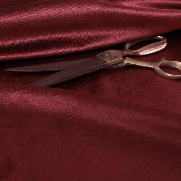 Florentine Soft Shine Textured Red Burgundy Colour Chenille Velvet Upholstery Fabric - Made To Measure Curtains