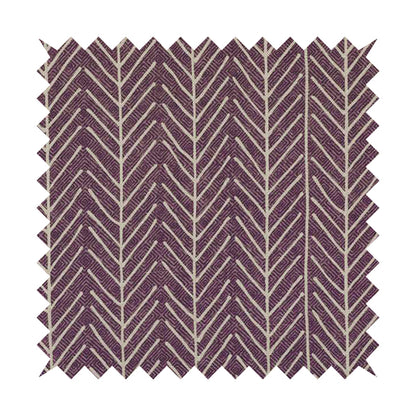 Frisco Stem Pattern Printed On Linen Effect Chenille Material Purple Coloured Furnishing Fabrics - Made To Measure Curtains