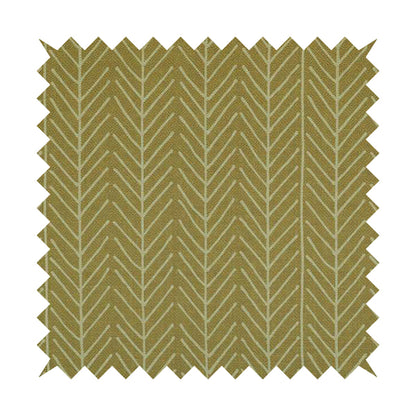 Frisco Stem Pattern Printed On Linen Effect Chenille Material Yellow Coloured Furnishing Fabrics - Roman Blinds