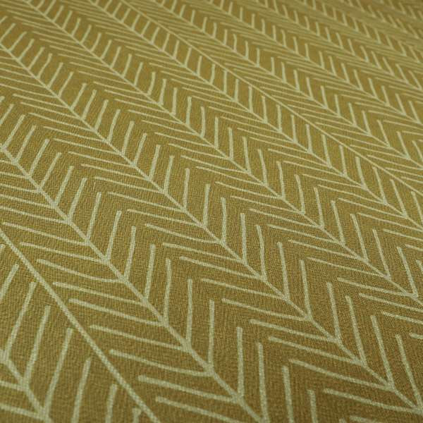 Frisco Stem Pattern Printed On Linen Effect Chenille Material Yellow Coloured Furnishing Fabrics - Made To Measure Curtains