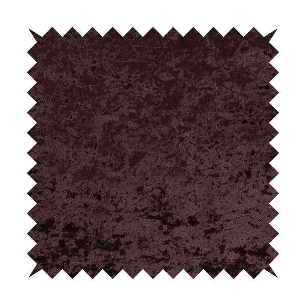 Geneva Crushed Velvet Upholstery Fabric In Mulberry Wine Red Colour
