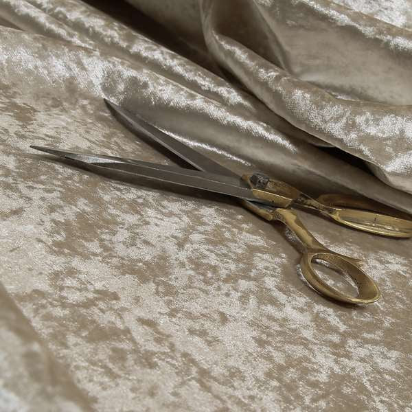 Geneva Crushed Velvet Upholstery Fabric In Cream Colour - Made To Measure Curtains