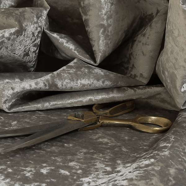Geneva Crushed Velvet Upholstery Fabric In Silver Colour - Roman Blinds