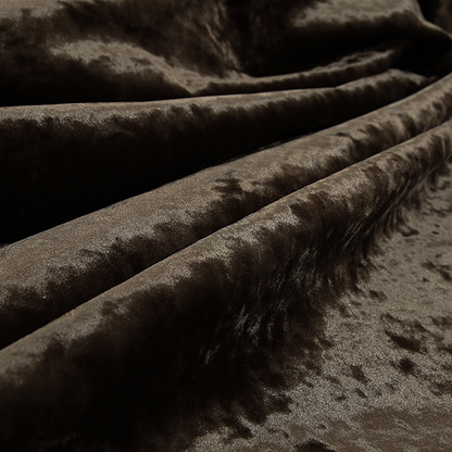 Geneva Crushed Velvet Upholstery Fabric In Chocolate Brown Colour - Made To Measure Curtains