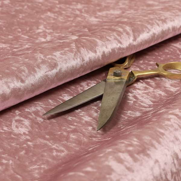 Geneva Crushed Velvet Upholstery Fabric In Pink Colour - Made To Measure Curtains