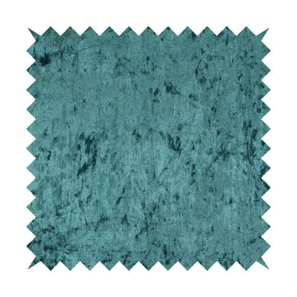 Geneva Crushed Velvet Upholstery Fabric In Blue Teal Colour - Made To Measure Curtains