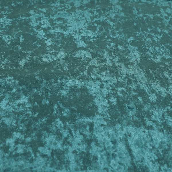 Geneva Crushed Velvet Upholstery Fabric In Blue Teal Colour