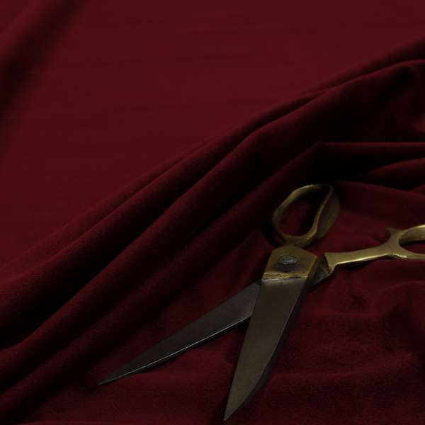 Giovanni Matt Plain Velvet Upholstery Fabric In Burgundy Colour - Made To Measure Curtains