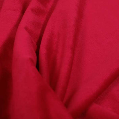 Giovanni Matt Plain Velvet Upholstery Fabric In Scarlet Red Colour - Made To Measure Curtains