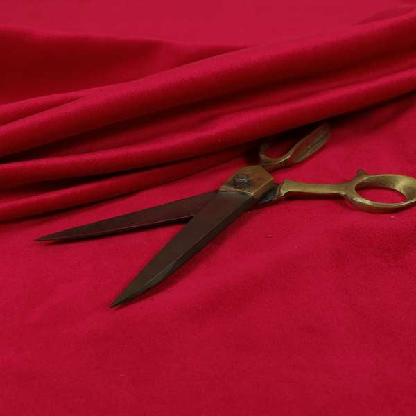 Giovanni Matt Plain Velvet Upholstery Fabric In Scarlet Red Colour - Made To Measure Curtains