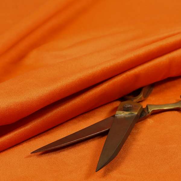 Giovanni Matt Plain Velvet Upholstery Fabric In Fire Orange Colour - Roman Blinds