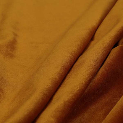 Giovanni Matt Plain Velvet Upholstery Fabric In Honey Orange Colour - Made To Measure Curtains