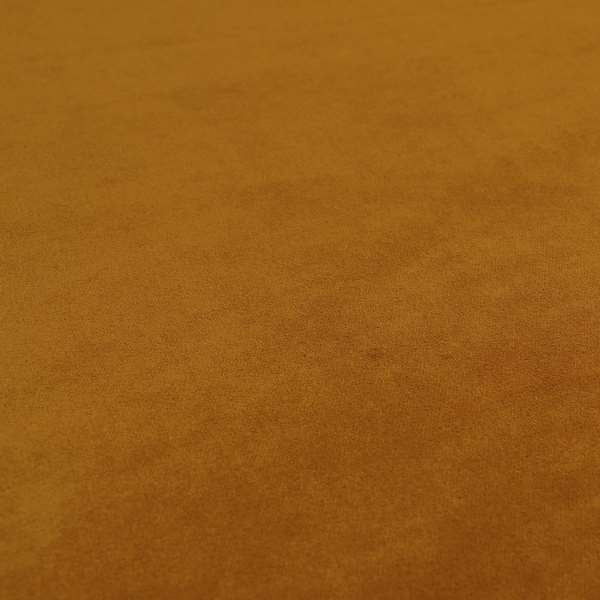 Giovanni Matt Plain Velvet Upholstery Fabric In Honey Orange Colour