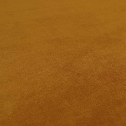 Giovanni Matt Plain Velvet Upholstery Fabric In Honey Orange Colour