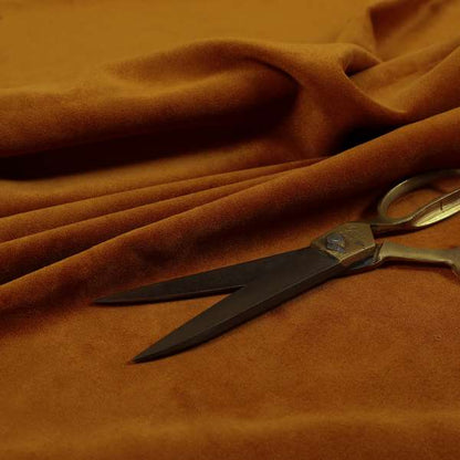 Giovanni Matt Plain Velvet Upholstery Fabric In Honey Orange Colour - Made To Measure Curtains