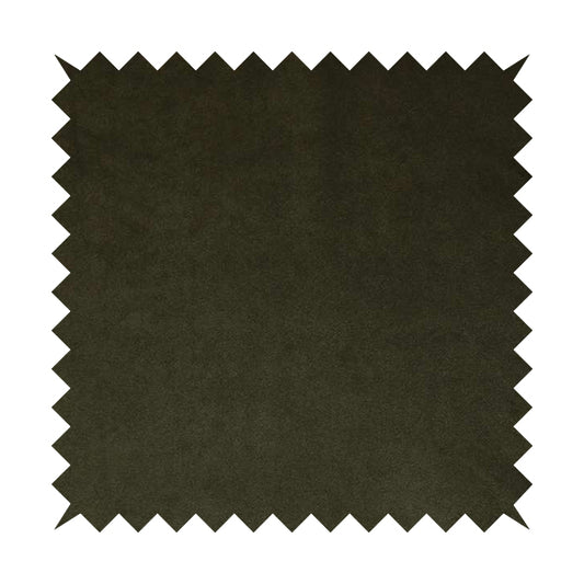 Giovanni Matt Plain Velvet Upholstery Fabric In Deep Olive Green Colour