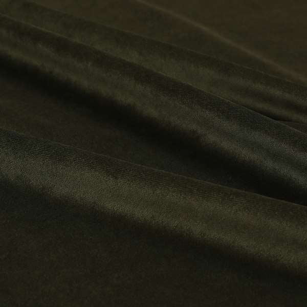 Giovanni Matt Plain Velvet Upholstery Fabric In Deep Olive Green Colour - Roman Blinds