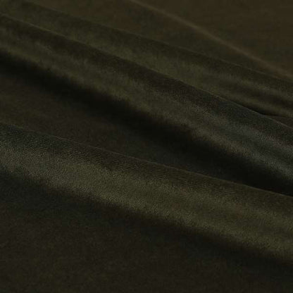 Giovanni Matt Plain Velvet Upholstery Fabric In Deep Olive Green Colour - Made To Measure Curtains