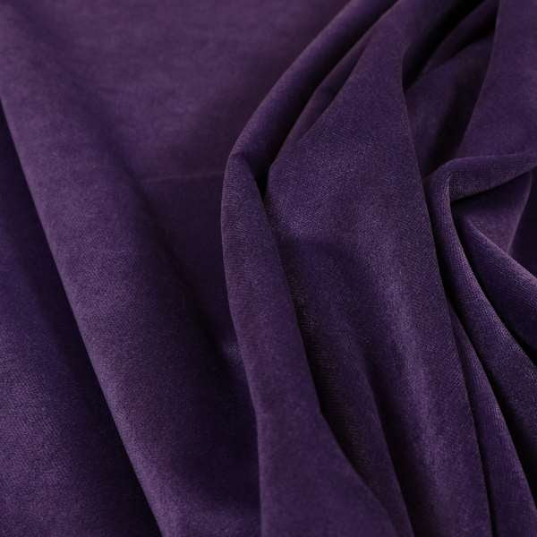 Giovanni Matt Plain Velvet Upholstery Fabric In Plum Purple Colour - Roman Blinds