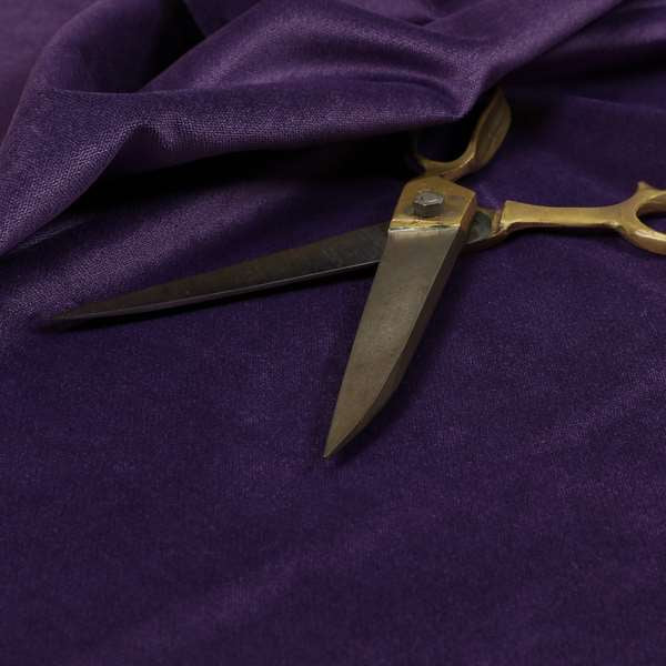 Giovanni Matt Plain Velvet Upholstery Fabric In Plum Purple Colour - Roman Blinds