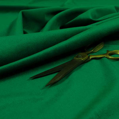 Giovanni Matt Plain Velvet Upholstery Fabric In Green Basil Colour - Made To Measure Curtains